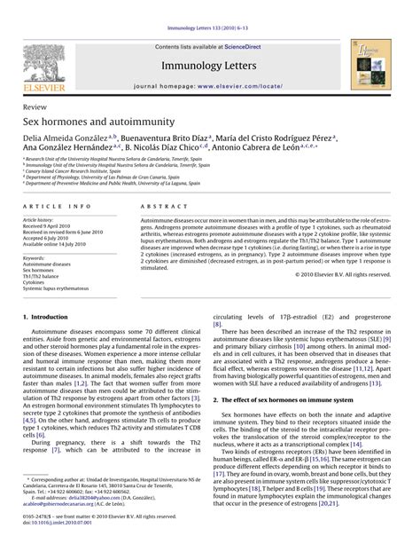 PDF Sex Hormones And Autoimmunity