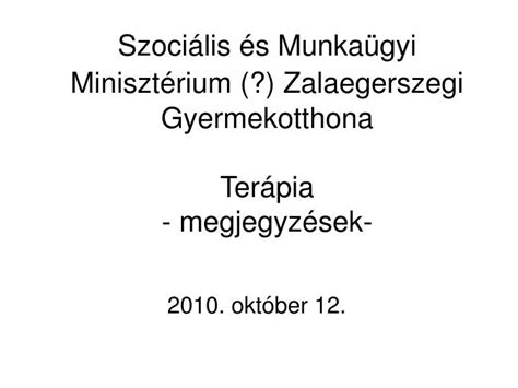 Ppt Szoci Lis S Munka Gyi Miniszt Rium Zalaegerszegi