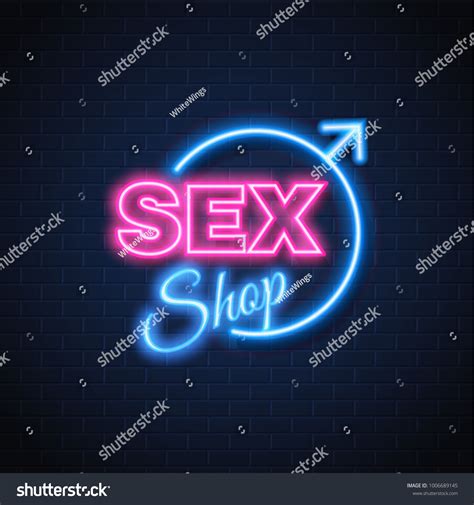 Sex Shop Neon Sign Brick Wall Stock Vector Royalty Free Shutterstock