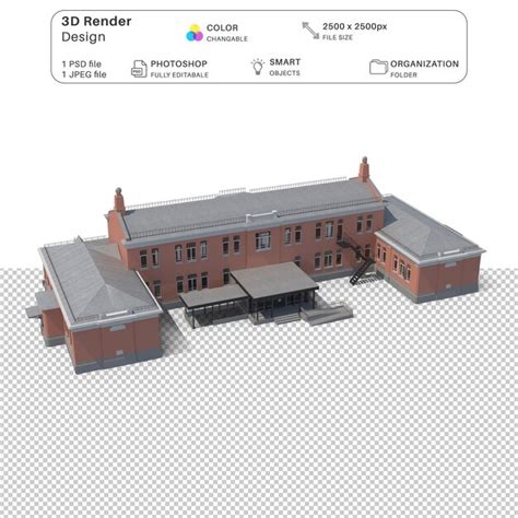 Archivo Psd De Modelado D Del Edificio Del Hospital De Dibujos