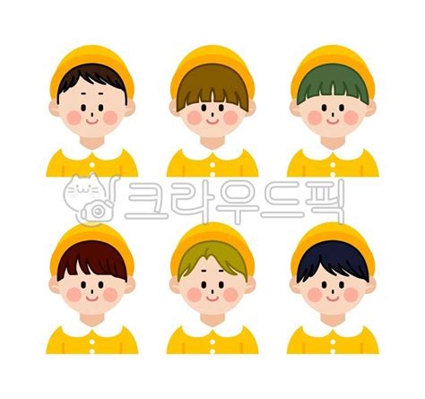 어린이 어린이일러스트 어린이얼굴 어린이날 남자아이 사진이미지일러스트캘리그라피 Hannaj작가