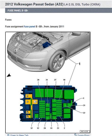 Understand how the fuses are arranged in the 2017 VW Passat with this