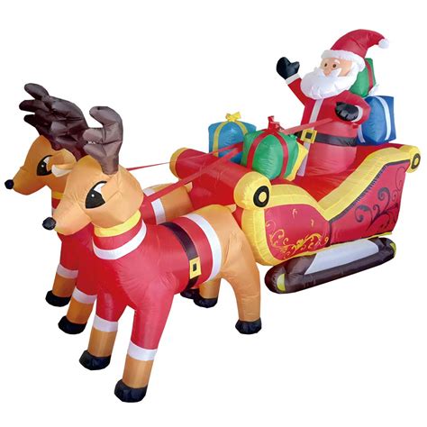 Buy Phoenixreal 7 Foot Christmas Inflatables Santa On Sleigh Airblown