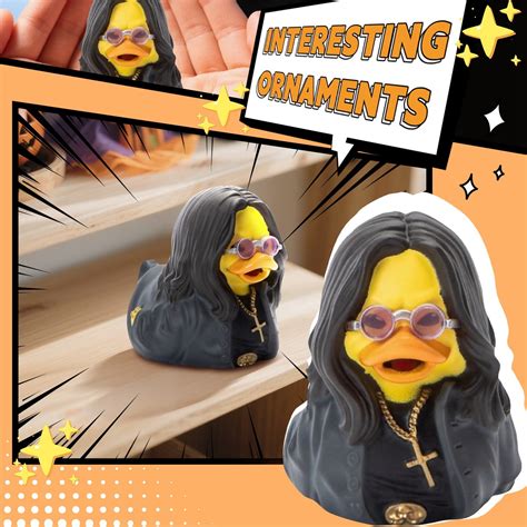 7.5cm Ozzy Osbourne - Inspired Mini Rubber Duck Ornament - Perfect