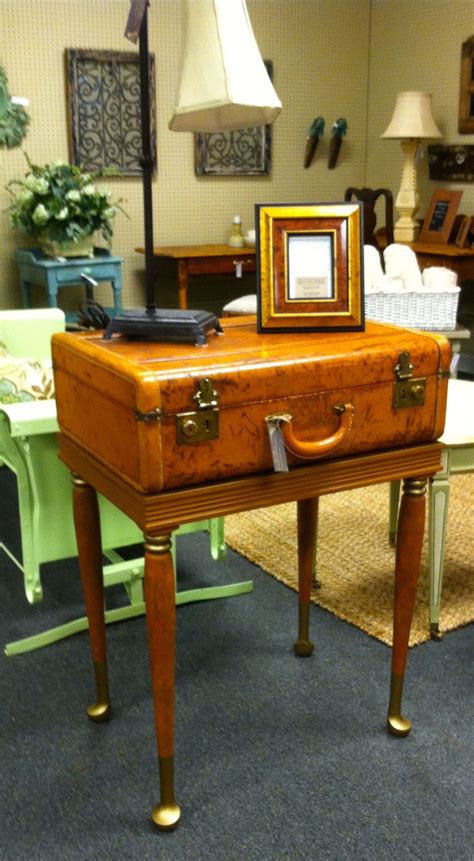 Latest Project Beautifully Aged Vintage Leather Suitcase Table On