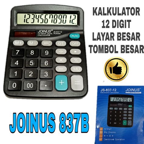 Jual Kalkulator Desktop Meja Dual Power Digit Layar Besar Joinus