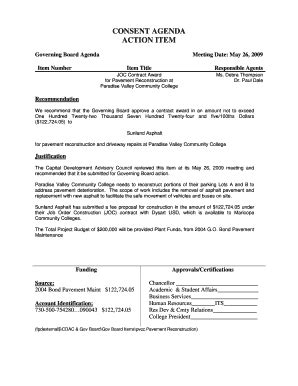 Fillable Online Administration Maricopa Ve Pvc Pavement Reconstruction