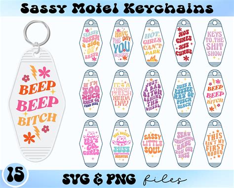 Sassy Motel Keychain SVG Bundle Funny Motel Keychain Svg Retro Hotel