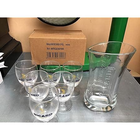 LOT DE 6 VERRES RICARD BALLON NOUVEAU MODELE AVEC CARAFE NEUF Amazon