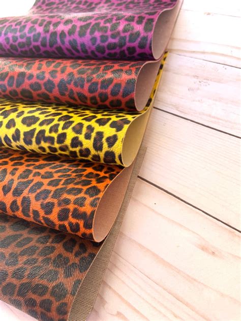 Leopard Faux Leather Sheets Faux Leather Leopard Print Diy Etsy