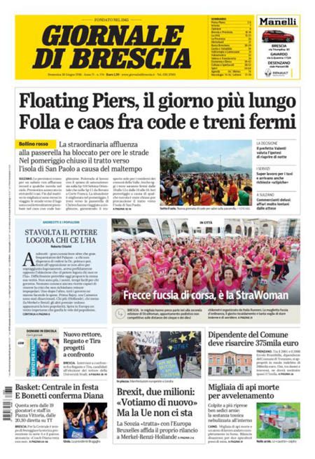 Le Prime Pagine Di Domenica 26 Giugno 2016 Il Post