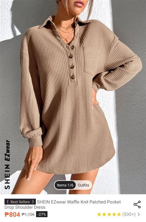 Shein Ezwear Waffle Knit Dress On Carousell