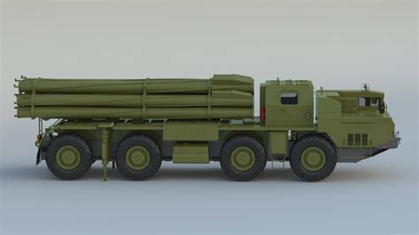 BM 30 Smerch Rocket Launcher Camouflage - 3D Model by frezzy