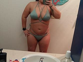 Amazon Qinsen Women Sexy Halter Bikini Sets Criss Bandage Pcs Bathing Suit Army Green L