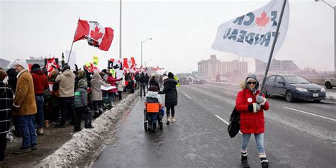 People Are Gathering With The Freedom Convoy At Parliament Hill In