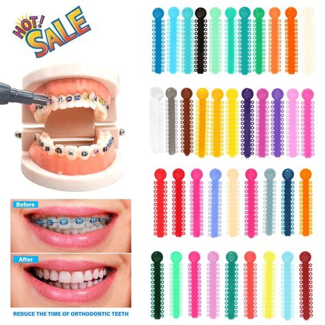 sticks pack dental orthodontic elastic ligature ties  brackets