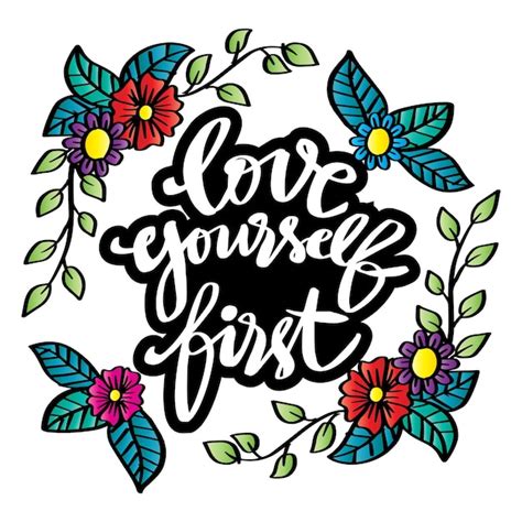 Premium Vector Love Yourself Hand Written Lettering Quote