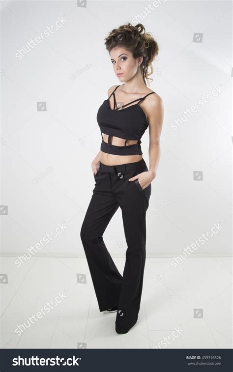 Attractive Brunette Modern Hairstyle Makeup Posing Stock Photo Shutterstock