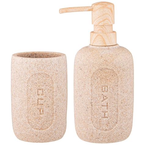 Набор для ванной комнаты 2 предмета : дозатор для мыла + стакан для ...