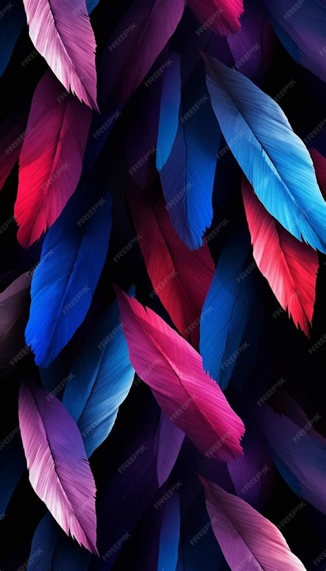 Premium Ai Image A Close Up Of A Bunch Of Colorful Feathers On A