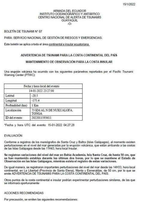 Ecuador emite advertencia de tsunami en las islas Galápagos tras la