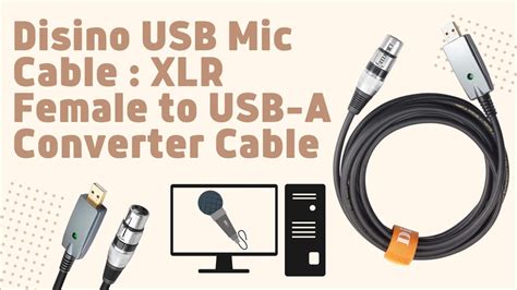 Disino Usb Microphone Cable Xlr Female To Usb Mic Link Converter Cable