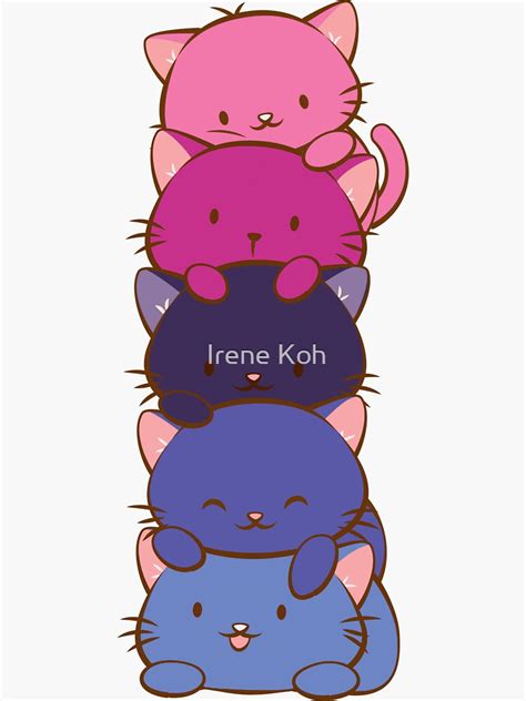 Omnisexual Pride Flag Kawaii Cats Sticker For Sale By Irenekohstudio