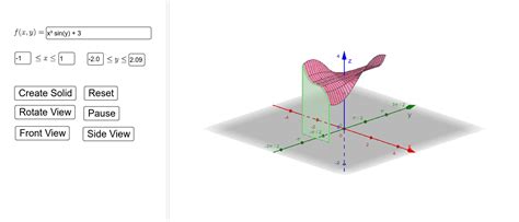 Double Integral Volume Geogebra