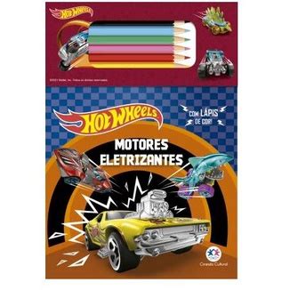 Livro Hot Wheels Motores Eletrizantes Meninos Infantil Carros Colorir Presente Shopee