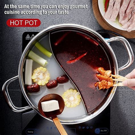 Panghuhu Inch Hot Pot With Divider Lid Stainless Steel Shabu Shabu For Induction Cooktop Gas