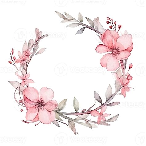 Watercolor Floral Wreath Illustration 23853666 Png