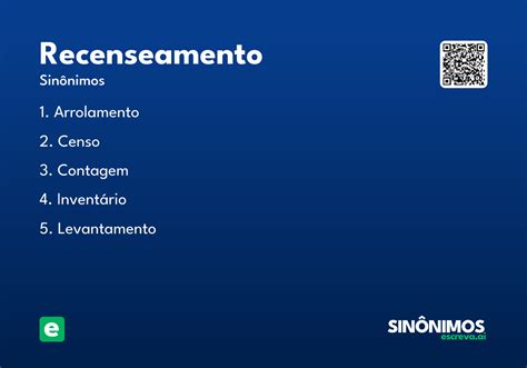 O Que Significa Recenseamento - Recenseamento - Significado e Sinônimo - escreva.ai
