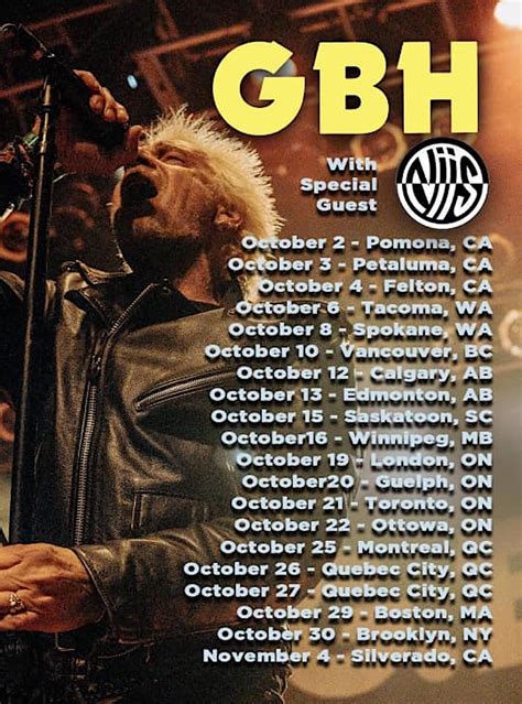 UK Punk Veterans GBH Announce Fall 2023 North American Tour