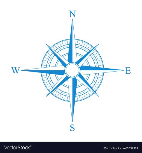 Blue Compass Icon Royalty Free Vector Image Vectorstock