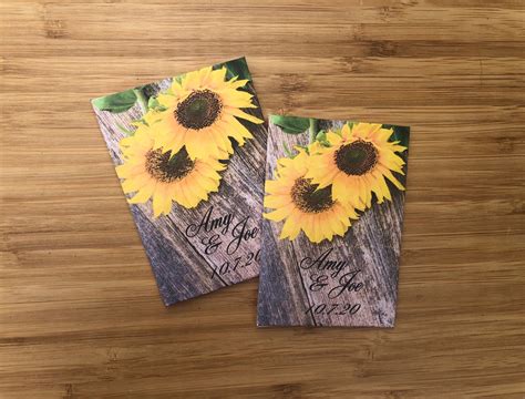 50 Sunflower Seed Packets Rustic Sunflower Favors Sunflower | Etsy