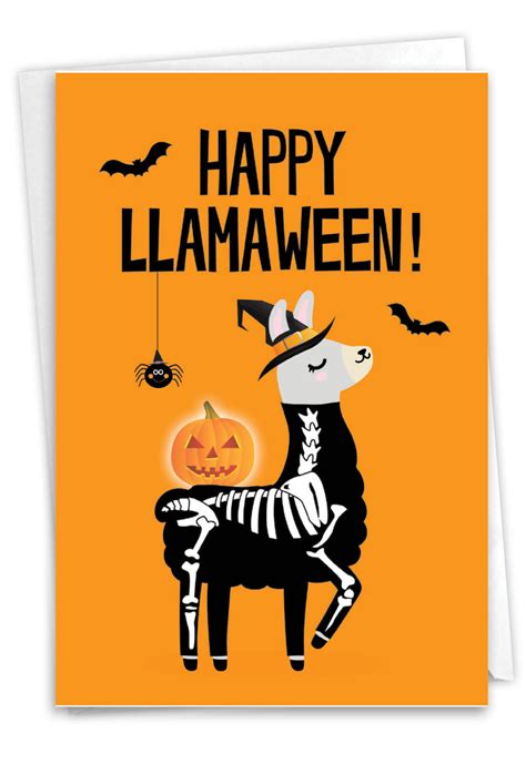 Llamaween Funny Halloween Greeting Card Llama