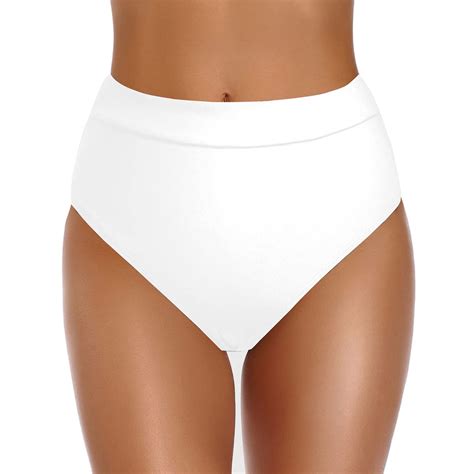 Todozo Bikini Bottoms For Women Mid Rise Full Coverage Bathing Suit Swimsuit Basic Swim Briefs