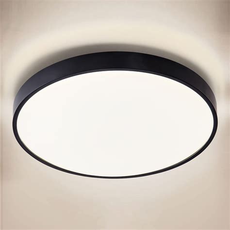 Flush Mount LED Ceiling Light Fixture Black 24W 2400lm Ceiling Lamp