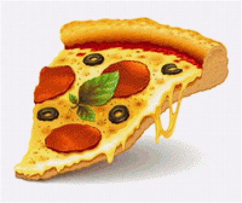 Предпросмотр схемы вышивки «КУСОК ПИЦЦЫ» (№2102593) - Вышивка крестом