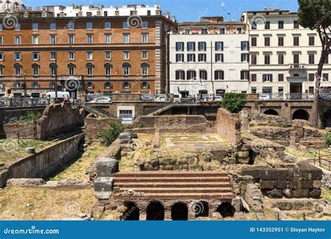 Panorama of Largo Di Torre Argentina in City of Rome, Italy Editorial ...