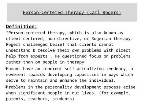 Pptx Person Centered Therapy Carl Rogers Definition Person