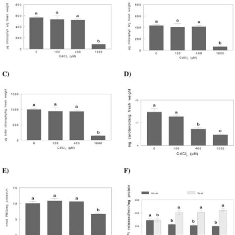 Effect Of Increasing Concentration Of Cdcl On Chlorophyll A A