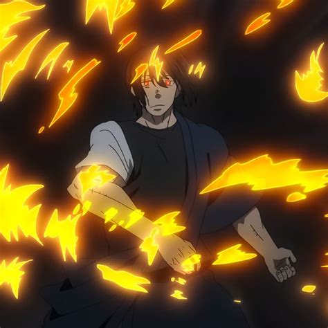 An Anime Character Is Surrounded By Flames