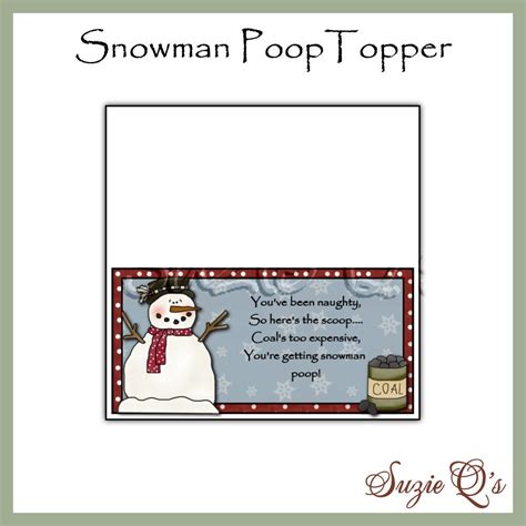 Items Similar To Snowman Poop Topper Digital Printable Good Craft