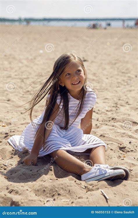 Portrait Of Tanned Five Girls With Long Hair Stock Image Image Of