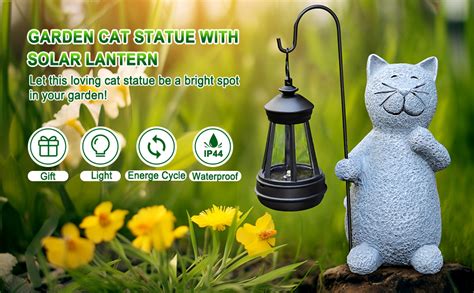 Amazon FunFanso Solar Garden Statue Cat Outdoor Sculpture Decor