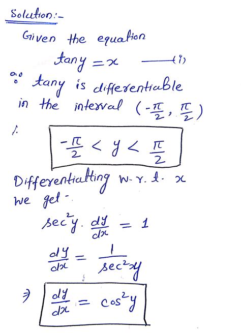 Solved Find Dy Dx Implicitly And Find The Largest Interval Of The