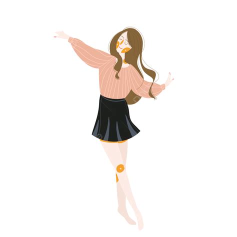 Diseño De Personajes Femeninos Para Bailar Dibujos Animados Png