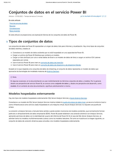 11msft2español Conjuntos De Datos En El Servicio Power Bi Power Bi Microsoft Docs