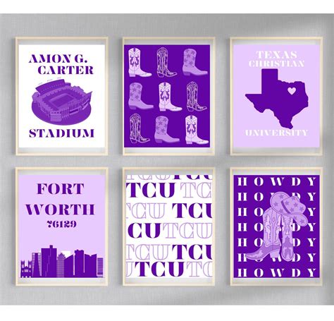 Texas Christian University Digital Prints Wall Prints Fort Worth Dorm ...